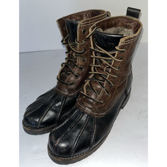 FRYE Veronica Duck Brown Leather/Shearling Boot Woman’s Size‎ 6 - Picture 1 of 8